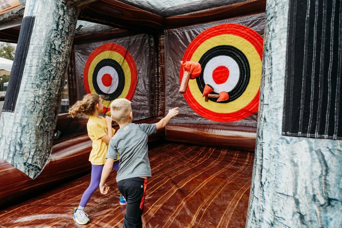 Children playing games at the festival