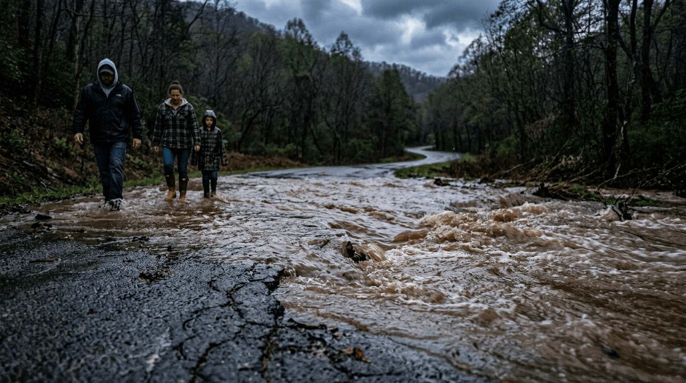 Flash Flooding Washes Out Gates Chapel Road, Ruptures Water Main on Highway 52, Forces Nursing Home Evacuation