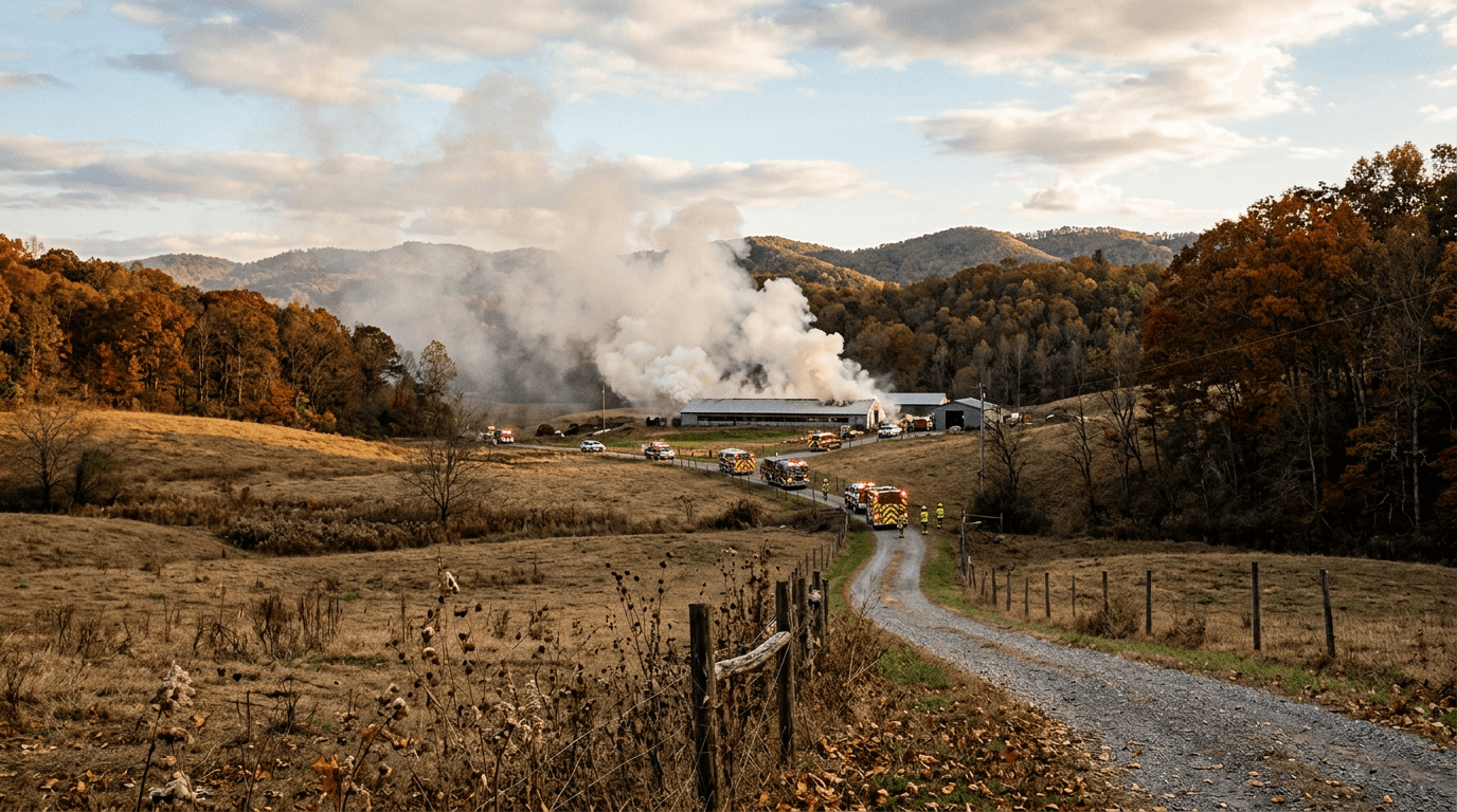 Poultry House Fire Destroys 500-Foot Structure on Pleasant Gap Circle